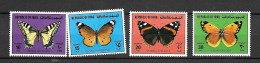 ! Irak:n°972/975** Faune. Papillons - Iraq