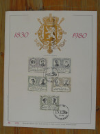 Feuillet D'art Doré à L'or Fin Dynastie Belge Belgique 1980 - Lettres & Documents