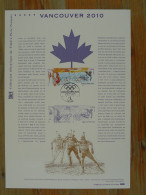 Document Officiel FDC Jeux Olympiques Vancouver Olympic Games 2010 - Invierno 2010: Vancouver