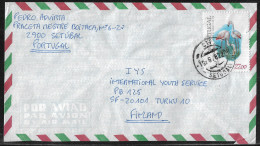 Portugal Cover To Finland With Flamingo Bird Stamp - Storia Postale