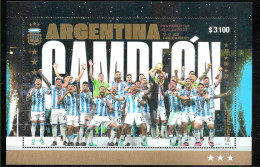 #75308 ARGENTINA 2023 SPORTS FOOTBALL SOCCER WORLD CUP QATAR CHAMPION ARGENTINA S/SHEET BLOC MNH - 2022 – Qatar