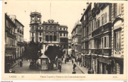 POSTAL     CADIZ  -ANDALUCIA  - PLAZA TOPETE Y PALACIO DE COMUNICACIONES - Cádiz