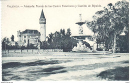 POSTAL   VALENCIA  -ESPAÑA  -ALAMEDA-FUENTE DE LA 4 ESTACIONES Y CASTILLO DE RIPALDA - Valencia