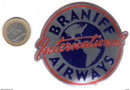 ETIQUETA DE AVION  - BRANIFF INTERNATIONAL AIRWAYS - Etichette Da Viaggio E Targhette