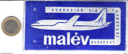 ETIQUETA DE AVION  - MALÉV -HUNGARIAN AIR-TRANSPORT BUDAPEST - Etiquetas De Equipaje