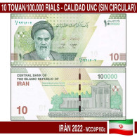 K0012# Irán 2022. 10 Toman/100.000 Rials (UNC) WPM@P163c - Iran