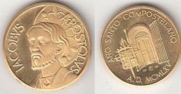 MEDALLA DE ORO DEL AÑO SANTO COMPOSTELANO DEL AÑO 1965 CON CERTIFICADO Y ESTUCHE ORIGINAL - Adel