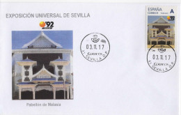SPAIN. COVER EXPO SEVILLA'92. PAVILION OF MALAYSIA - Covers & Documents