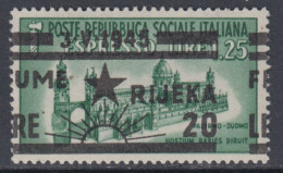 FIUME OCC. YUGOSLAVA - Sass. N.20L - Cv 100 Euro - VARIETA' SOPRASTAMPA SPOSTATA - MNH** - GOMMA INTEGRA - Occup. Iugoslava: Fiume