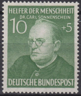 1952 Deutschland > BRD, ** Mi:DE 157, Sn:DE B328, Yt:DE 43, Dr. Carl Sonnenschein, Wohlfahrt - Ungebraucht