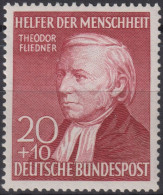 1952 Deutschland > BRD, ** Mi:DE 158I, Sn:DE B329, Yt:DE 44, Theodor Fliedner, Wohlfahrt - Ungebraucht