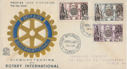 TUNISIE 1955 - YT 390/92 - Cinquantenaire Du Rotary International - 14.05.1955 - Otros & Sin Clasificación