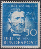 1952 Deutschland > BRD, ** Mi:DE 161, Sn:DE 693, Yt:DE 46, Philipp Reis, 75 Jahre Telefon In Deutschland - Ungebraucht