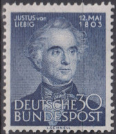 1953 Deutschland > BRD, ** Mi:DE 166, Sn:DE 695, Yt:DE 52, 150. Geburtstag Von Justus Von Liebig - Ungebraucht