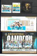 #75314  ARGENTINA 2023 SPORTS FOOTBALL SOCCER WORLD CUP QATAR CHAMPION ARGENTINA COMBO 4 SCANS - Nuevos