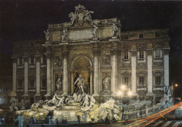 CARTOLINA  ROMA,LAZIO-DI NOTTE-FONTANA DI TREVI-CULTURA,RELIGIONE,MEMORIA,IMPERO ROMANO,BELLA ITALIA,NON VIAGGIATA - Fontana Di Trevi