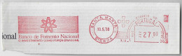 Portugal 1988 Cover Fragment Meter Stamp Pitney Bowes GB 5000 slogan National Development Bank From Lisboa Santa Marta - Brieven En Documenten