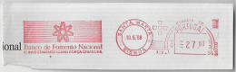 Portugal 1988 Cover Fragment Meter Stamp Pitney Bowes GB 5000 slogan National Development Bank From Lisboa Santa Marta - Covers & Documents