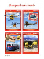 Guinea Bissau 2019, Postal Transport, Drone, Plane, Bike, 4val In BF IMPERFORATED - Camiones