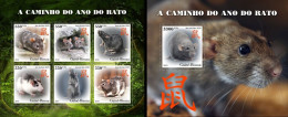 Guinea Bissau 2019, Year Of The Rat, 4val In BF +BF - Chinese New Year