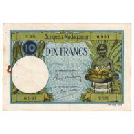 Billet, Madagascar, 10 Francs, 1937-1947, KM:36, TTB+ - Madagaskar