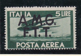 1947 Italia Italy Trieste A  AEREA DEMOCRATICA 5 Lire Verde Scuro MNH** Air Mail - Posta Aerea