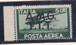 1947 Italia Italy Trieste A  AEREA DEMOCRATICA 5 Lire Verde Scuro MNH** Air Mail - Posta Aerea