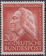 1953 Deutschland > BRD, ** Mi:DE 175, Sn:DE B336, Yt:DE 61,Dr. Johann Christian Senkenberg, Wohlfahrt - Ungebraucht