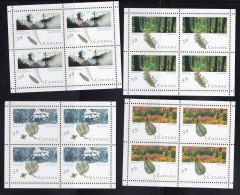 Canada - 1990 Canadia Forests Set Sheetlets Of 4 MNH - Blocks & Kleinbögen