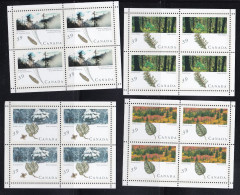 Canada - 1990 Canadia Forests Set Sheetlets Of 4 MNH - Blocks & Sheetlets