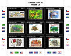 Guinea Bissau 2019, Stamp On Stamp, WWF, Frog, Birds, Parrot, Snake, 9val In BF - Albatros & Stormvogels