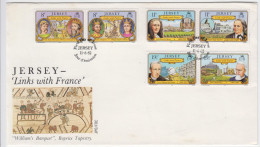 Jersey 1982 Links With France Joined Pairs On FDC - Jersey