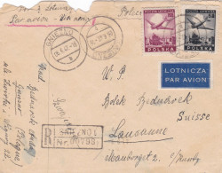 Poland - 1947 Registered Airmail Cover Gniezno To Switzerland - Autres & Non Classés