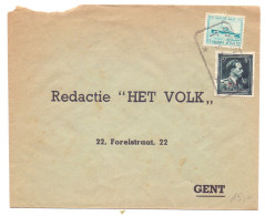 Belgique 724T Moins 10% Surcharge Générale 725 Het Volk Oudenaarde Vers Gand Expres - 1946 -10%