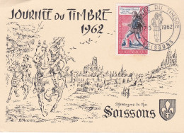 Carte Maximum--1962-- Journée Du Timbre  --Messagers Du Roi --SOISSONS -02--illustrateur B.Ancien - 1960-1969