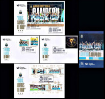 ARGENTINA/STAMPS, 2023 -SOCCER – WORLD CHAMPIONSHIP “QATAR 2022” – ARGENTINA WINNER –FDC(4) - 2022 – Qatar