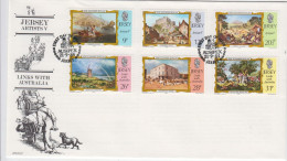 Jersey 1984 Set 6 Links With Australia On FDC - Jersey