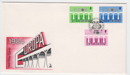 Jersey 1984 Set 3 Europa On FDC - Jersey