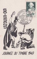 Carte Maximum--1949-- Journée Du Timbre --tp Choiseul --cachet  SOISSONS--02 --illustration-Clovis Et Vase - 1940-1949
