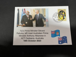 21-10-2023 (4 U 48) Fiji PM Rabuka Meet With Australia PM Albanese In Canberra (OZ Stamp) - Fidji (1970-...)