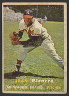 Baseball Player - JUAN Pizarro MILWAUKEE BRAVES PITCHER - 1957 Topps Baseball Card (see Sales Conditions)09369 - Baseball
