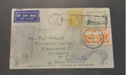 11 April 1934 Syd-NewPlymouth,Auckland  ,Kaitaia -Sydney Trans Tasman Flights VH-UXX Faith In Australia - Storia Postale