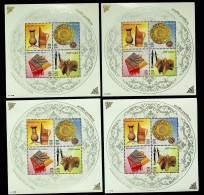 INDIA 2002 HANDICRAFTS Of INDIA, ART HANDLOOM TEXTILE Lot Of 4 MS 4v Miniature Sheet MNH, P.O Fresh & Fine - Unused Stamps
