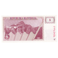 Billet, Slovénie, 5 (Tolarjev), Undated (1990), KM:3a, NEUF - Eslovenia