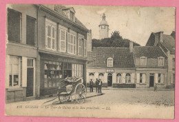 SAS0459  CPA   GUINES (Pas De Calais) La Tour De Guines Et La Rue Principale - ESTAMINET LANDRY  ....  +++++++ - Guines