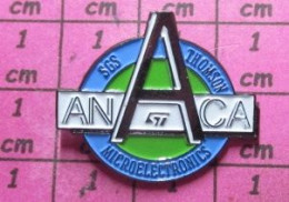 1115c Pin's Pins / Beau Et Rare / INFORMATIQUE / ANACA SGS THOMSON MICROELECTRONICS - Informatique