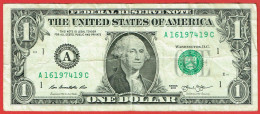 Etats-Unis D'Amérique - Billet De 1 Dollar - George Washington - Boston A - 2013 - P537 - Bilglietti Della Riserva Federale (1928-...)