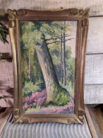 Tableau Etude Paysage Forêt De Achères Signé Bouillard 1958 / Saint Germain En Laye 01 - Oils