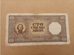 Billete De SERBIA De 100 DINARA 2 Guerra Mundial, Año 1943 - Servië