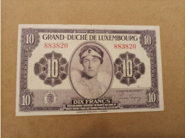Billete De Luxemburgo De 10 Francos, Año 1944 - Luxemburgo
